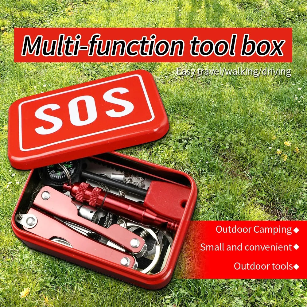 Hign-concerned SOS Emergency Fieldcraft Survival Toolkit Box For Outdoor Expeditions - Safety First Gear 25
