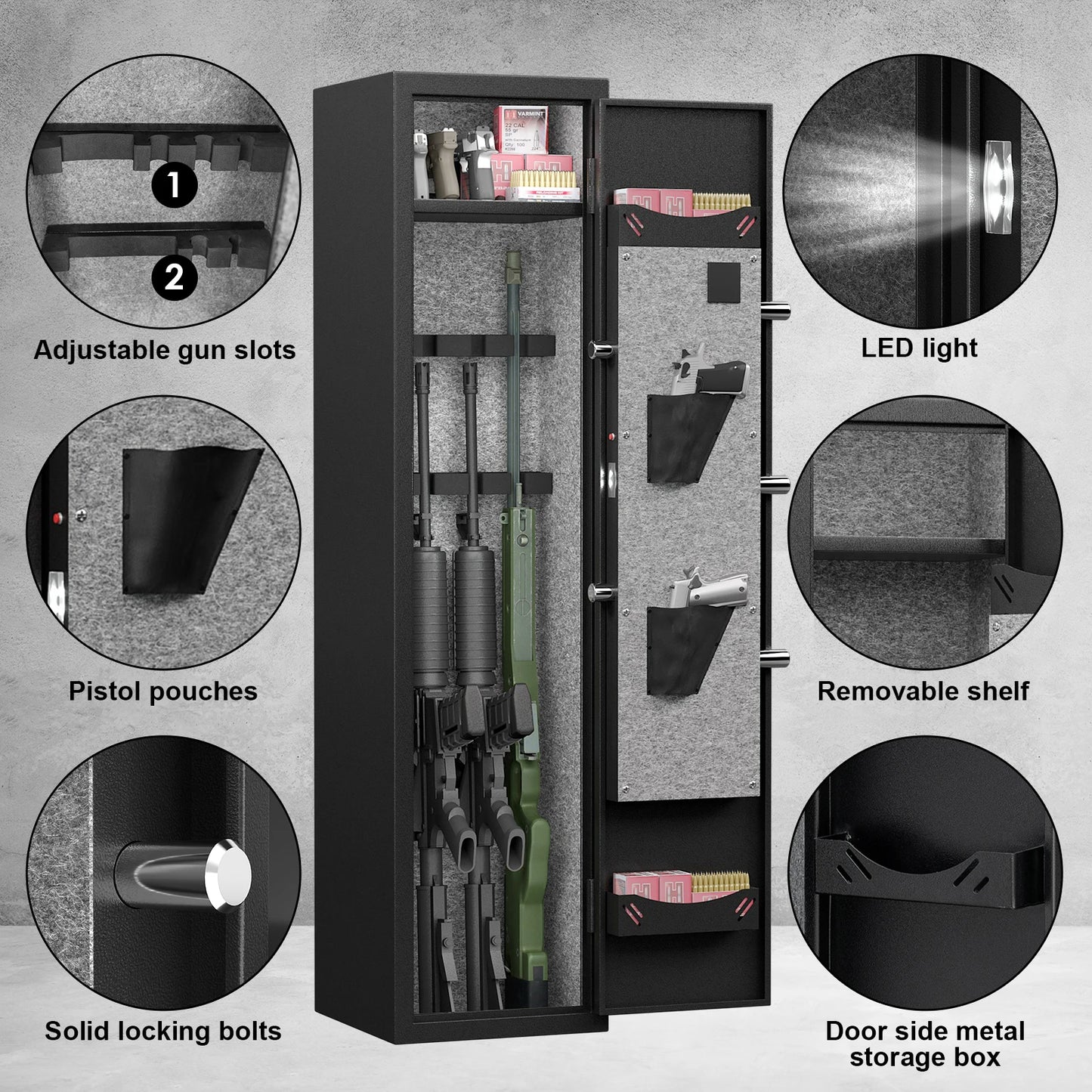 Quick Access Gun Safe with Silent Mode and Alarm System - Safety First Gear 25