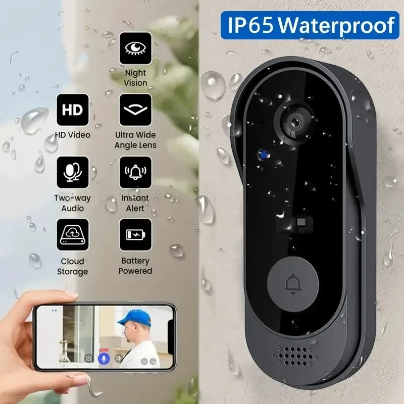 Tuya WiFi Doorbell 1080P HD Camera Waterproof MicroSD Cloud