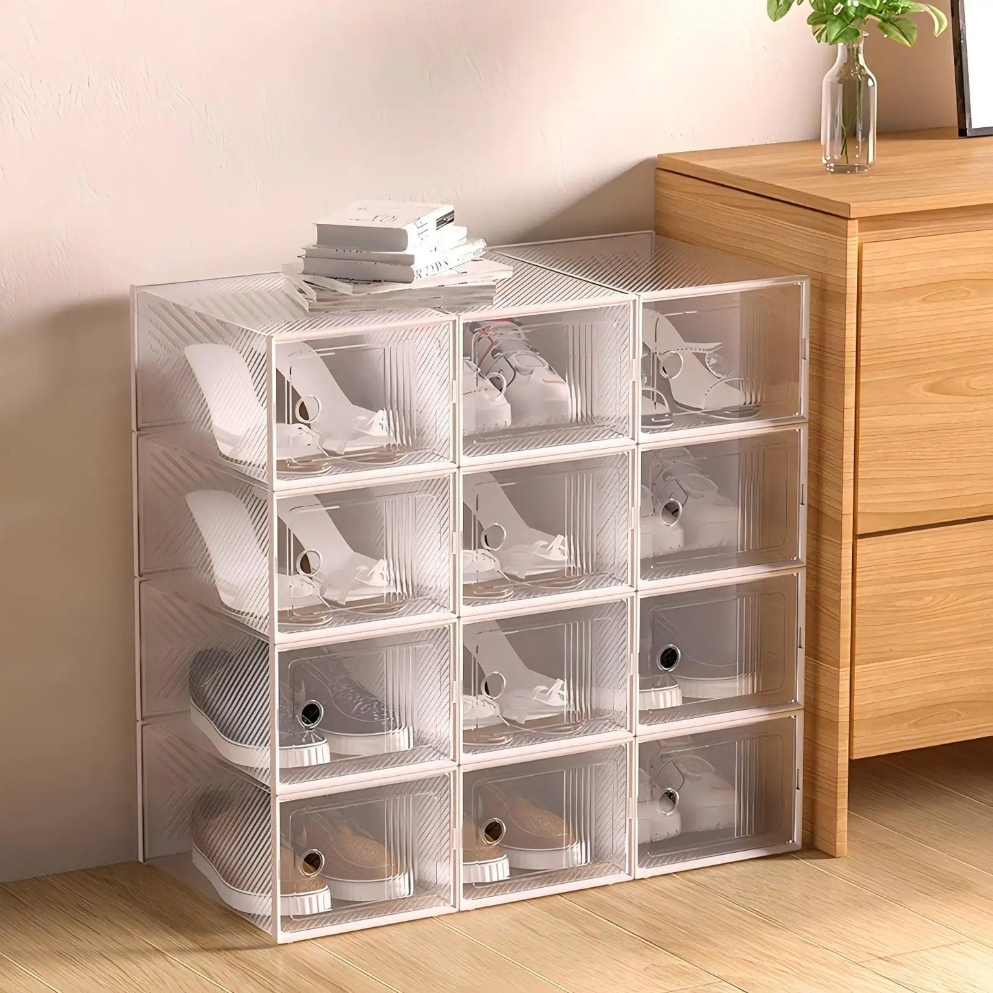 Transparent Shoe Storage Organizers Stackable Foldable Dustproof Cases - Safety First Gear 25
