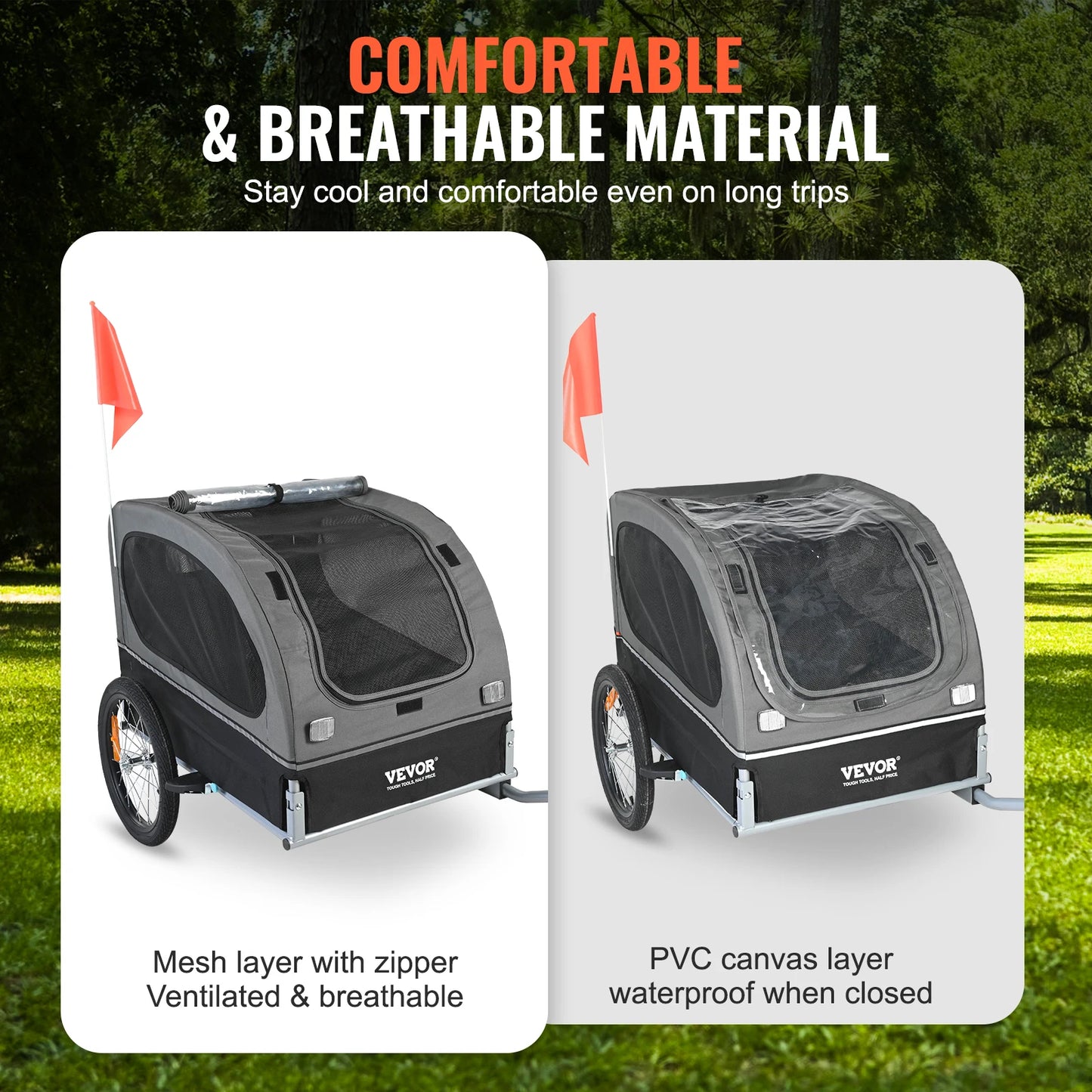 SucceBuy Dog Bike Trailer Pet Cart Carrier Reflectors