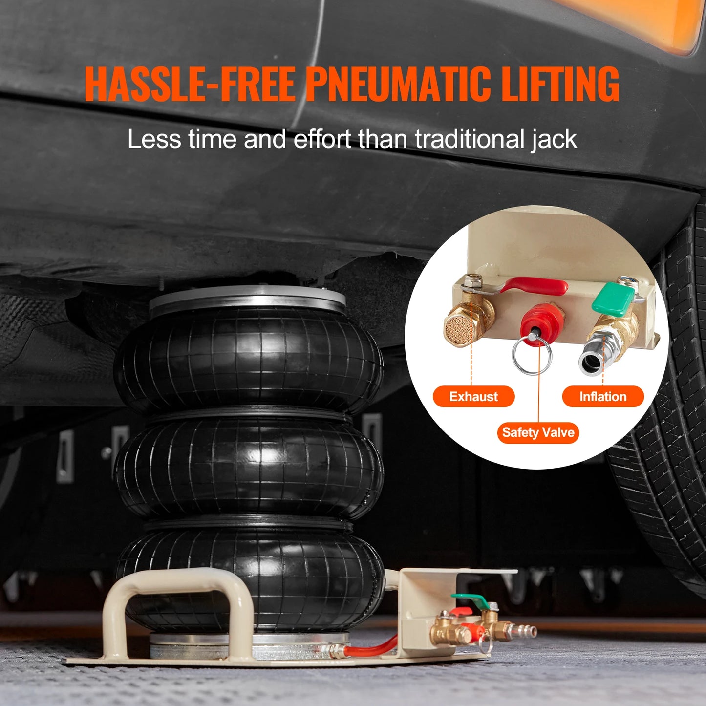 SucceBuy Pneumatic Air Bag Jack For Cars With Short Handle