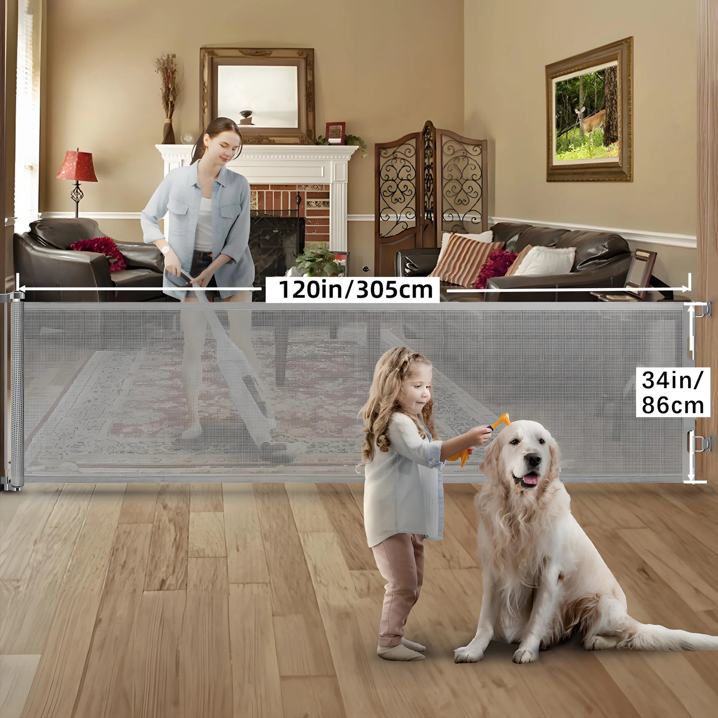 Retractable Baby Safety Gate For Stairs And Doorways