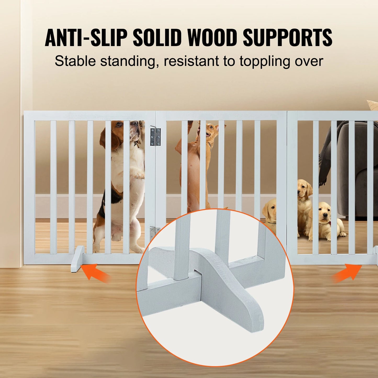 VEVOR Freestanding Dog Gate For Narrow Passages 3 Panels