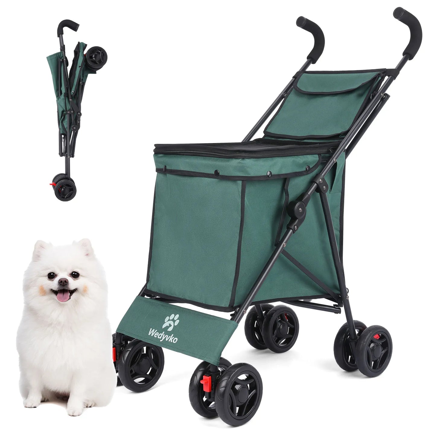 Pet Stroller for Dogs and Cats Travel Carrier with Wheels - Safety First Gear 25