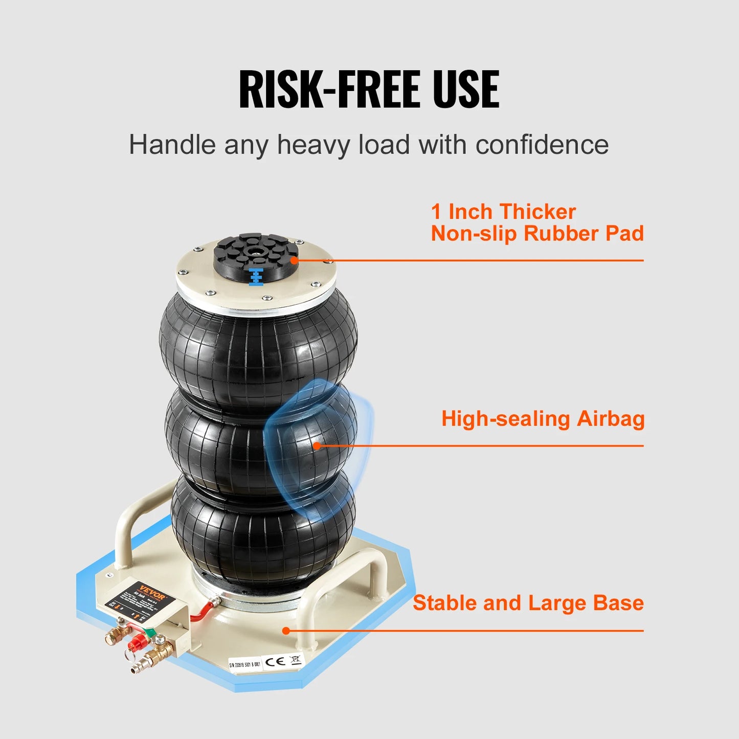 SucceBuy Pneumatic Air Bag Jack For Cars With Short Handle