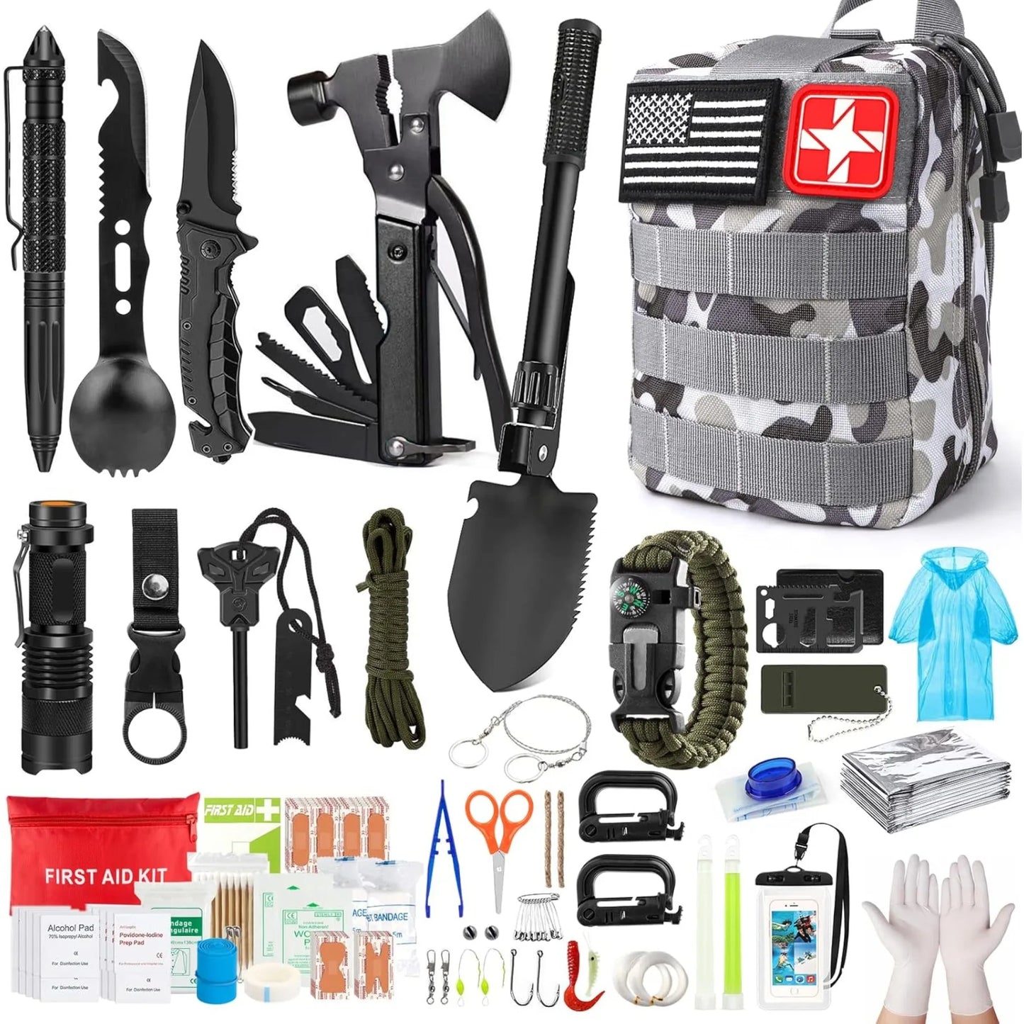 Ultimate Survival Kit with First Aid and Outdoor Gear - Safety First Gear 25