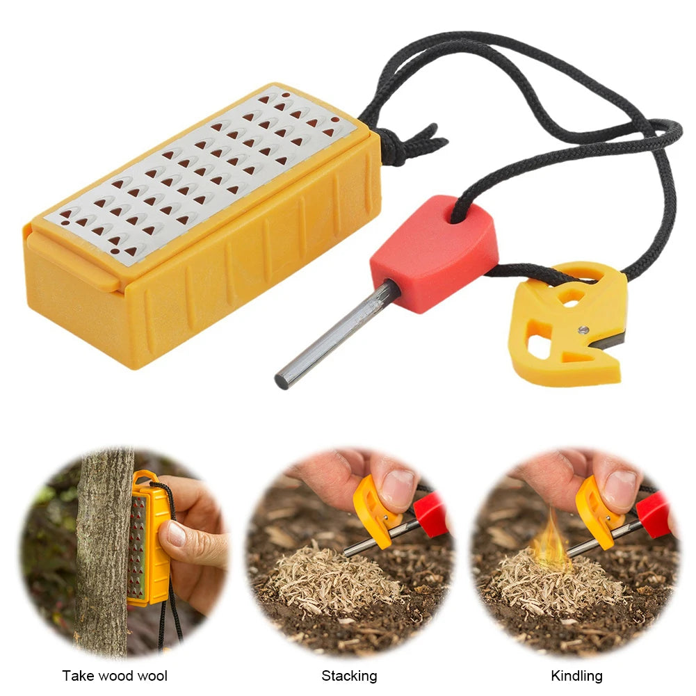 Tinder Maker With Fire Starter Tool Stainless Steel Grater - Safety First Gear 25