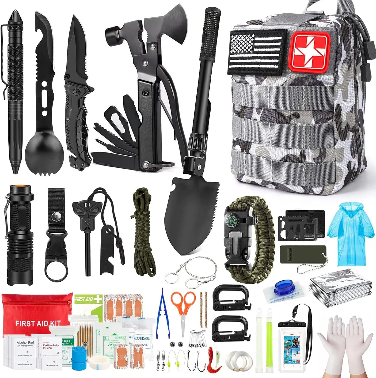 Ultimate Survival Kit with First Aid and Outdoor Gear - Safety First Gear 25