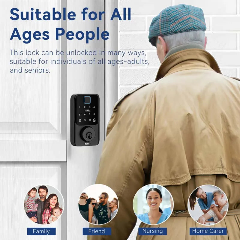 XSDTS Smart Door Lock Biometric Fingerprint Card Keypad App