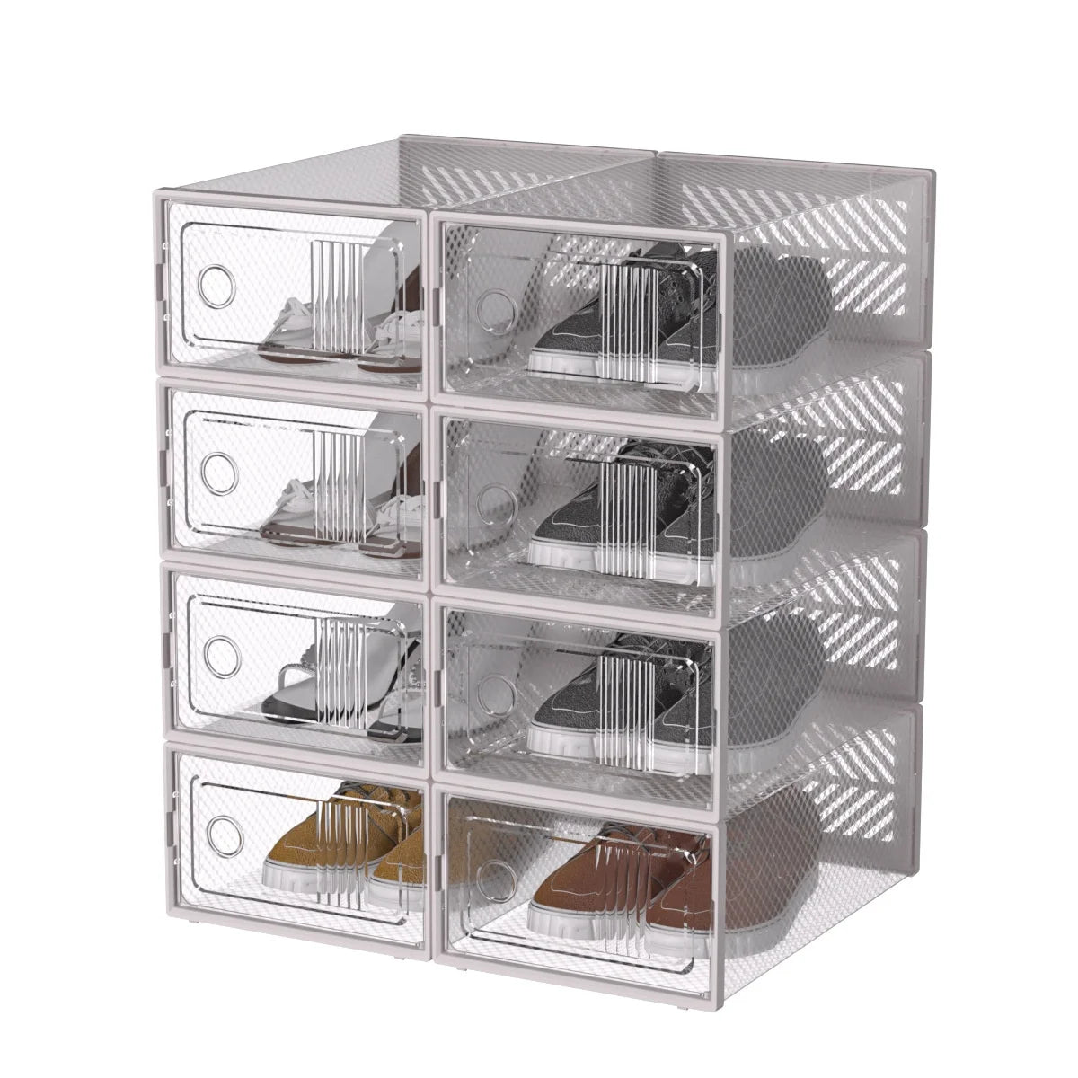 Transparent Shoe Storage Organizers Stackable Foldable Dustproof Cases - Safety First Gear 25