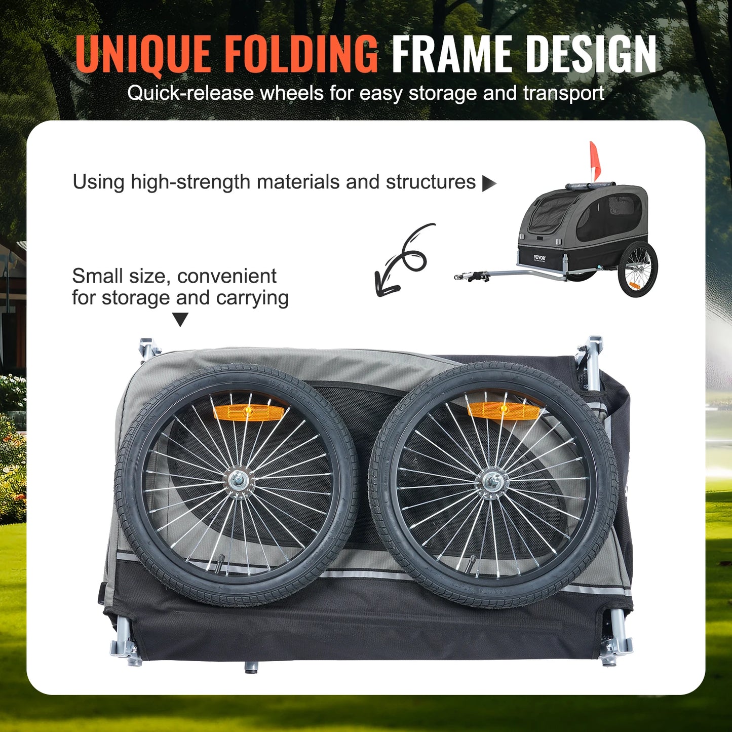 SucceBuy Dog Bike Trailer Pet Cart Carrier Reflectors
