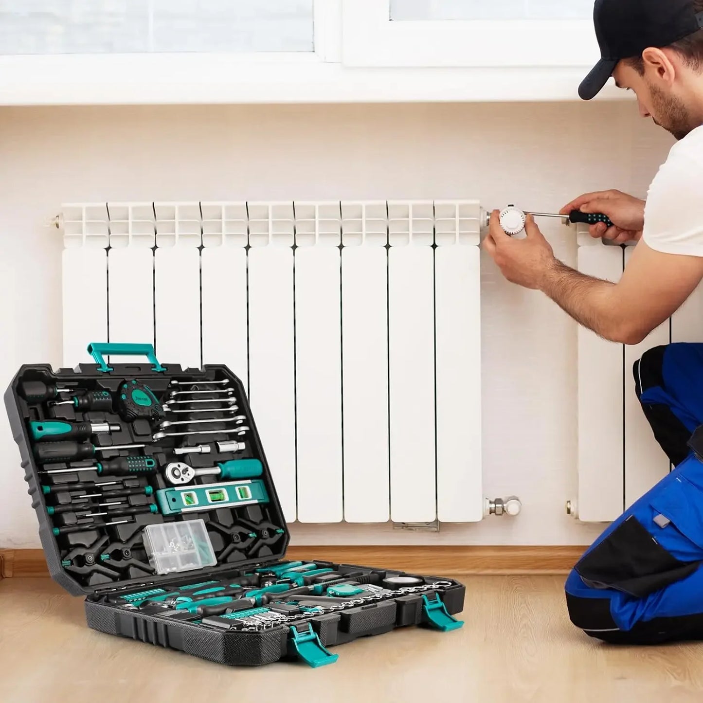 TLGREENDIY 198 Piece General Home And Auto Tool Set