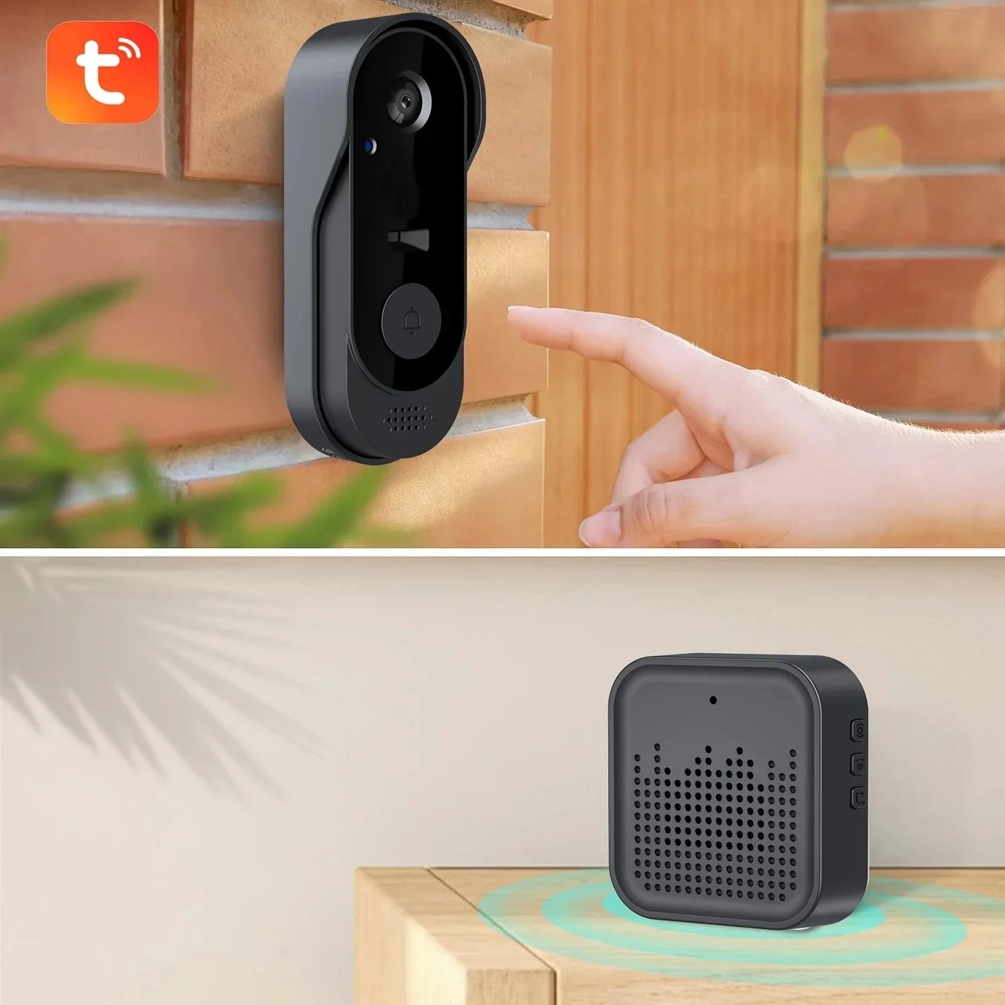 Tuya WiFi Doorbell 1080P HD Camera Waterproof MicroSD Cloud