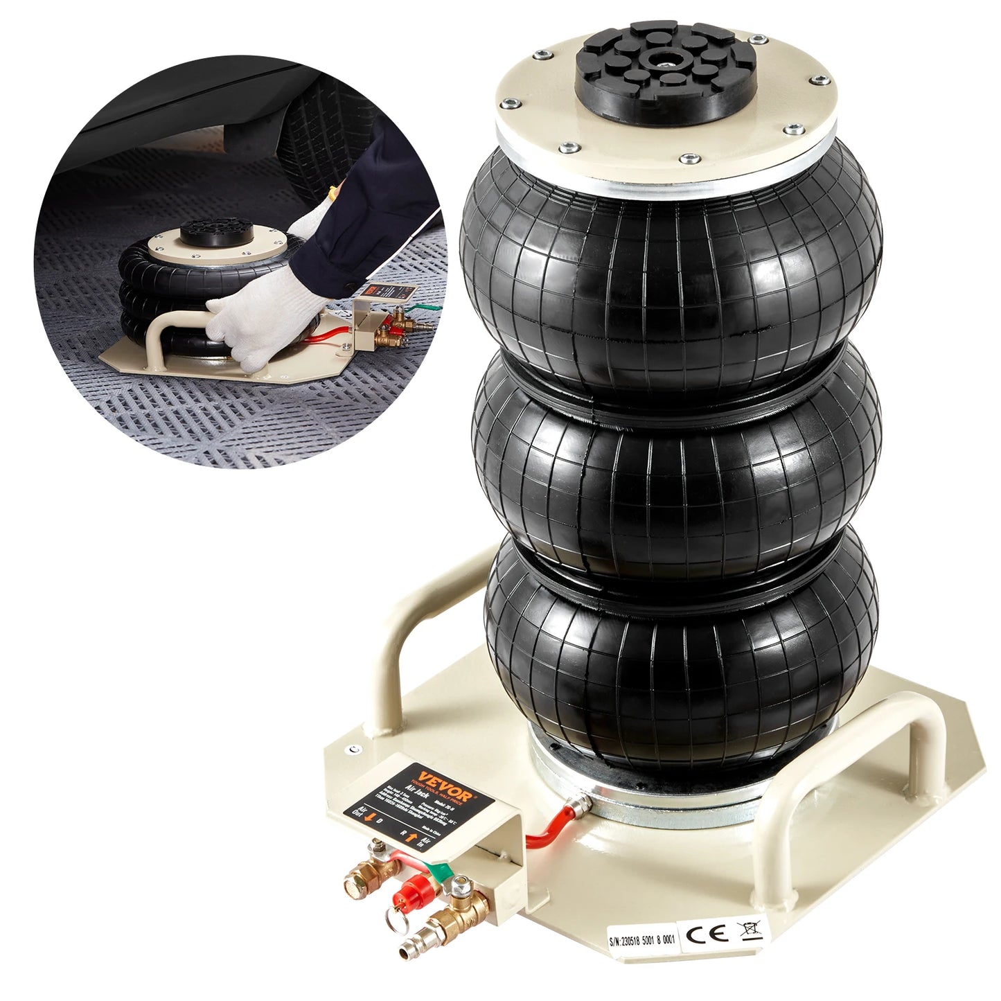 SucceBuy Pneumatic Air Bag Jack For Cars With Short Handle