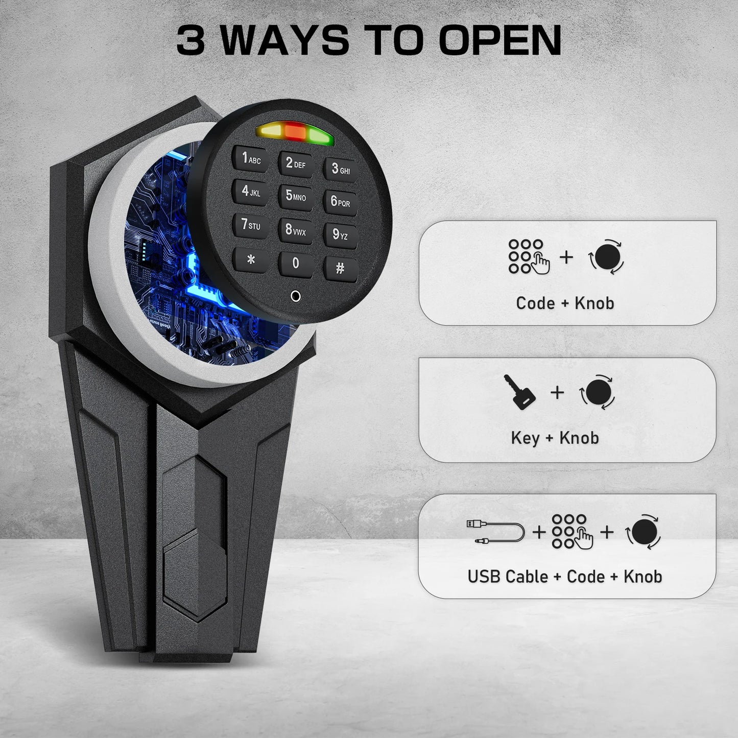 Quick Access Gun Safe with Silent Mode and Alarm System - Safety First Gear 25