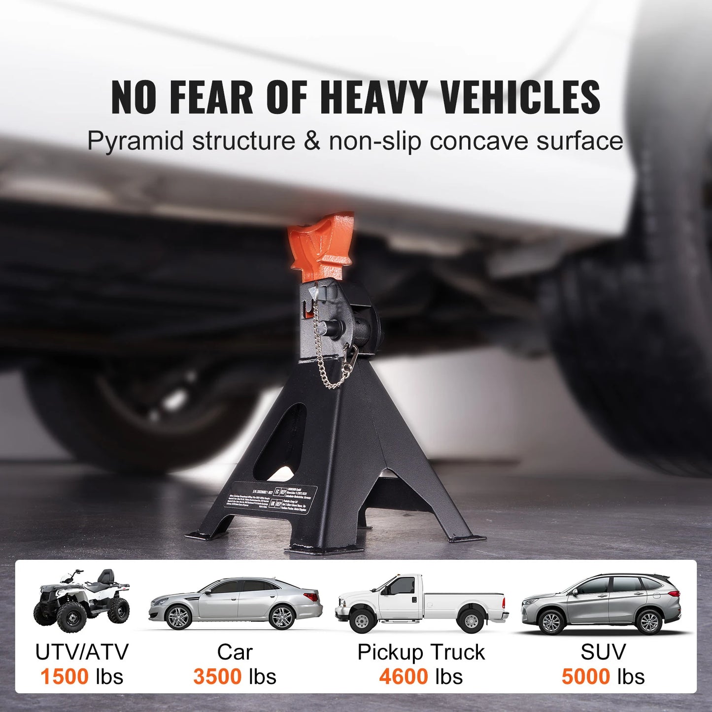 SucceBuy Jack Stands Three to Six Ton Double Locking