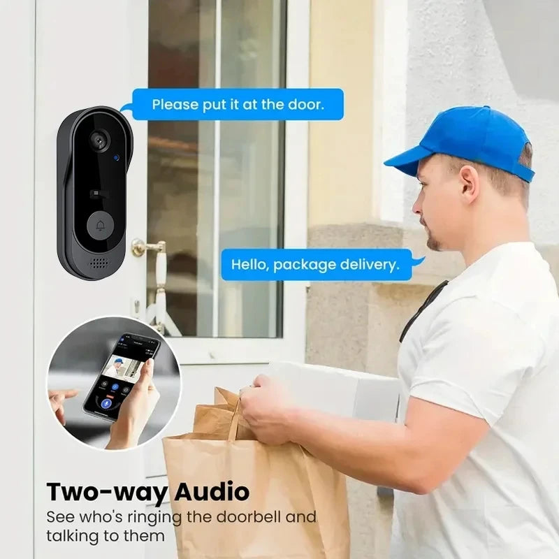 Tuya WiFi Doorbell 1080P HD Camera Waterproof MicroSD Cloud