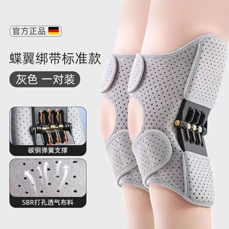 Non-Slip Breathable Knee Booster Powerful Rebound Springs Knee Assistive Device Adjustable Spring Stabilizer Brace Joint Support