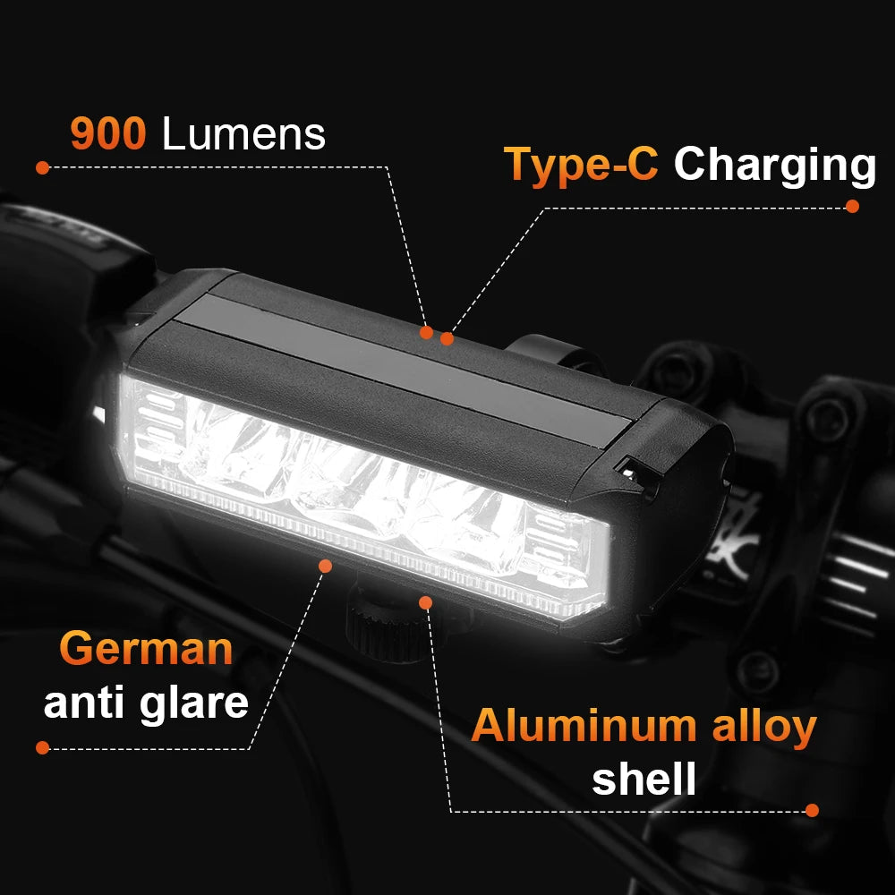 USB Rechargeable 900 Lumens Bike Front Light for Safety - Safety First Gear 25