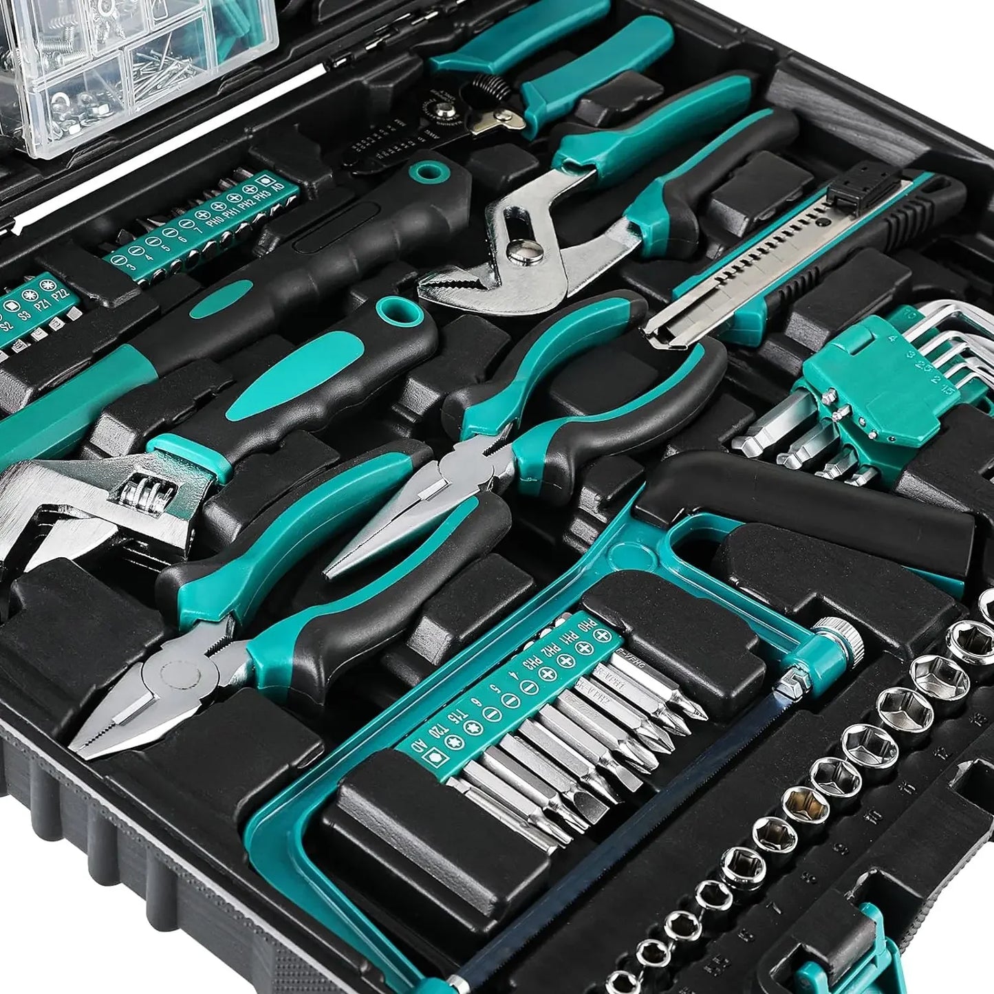 TLGREENDIY 198 Piece General Home And Auto Tool Set