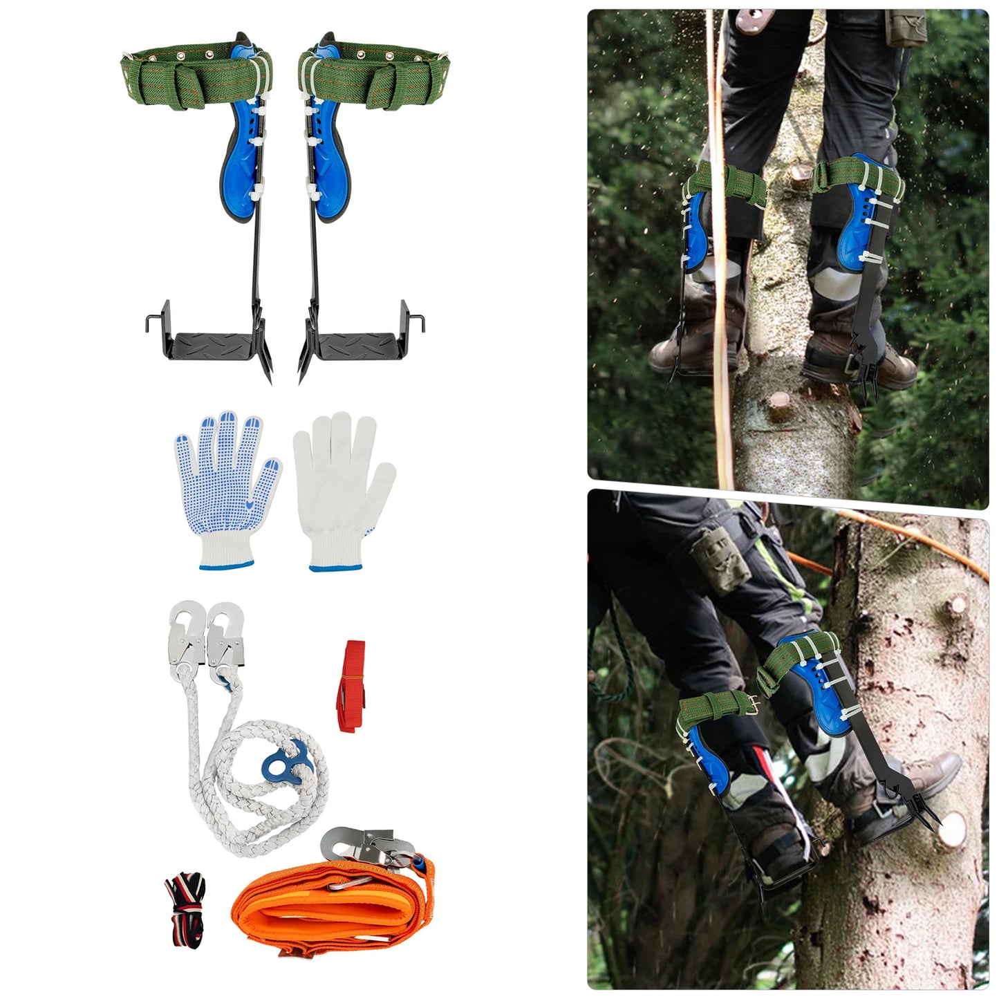 Tree Climbing Spike Tools Set With Safety Belt For Outdoor