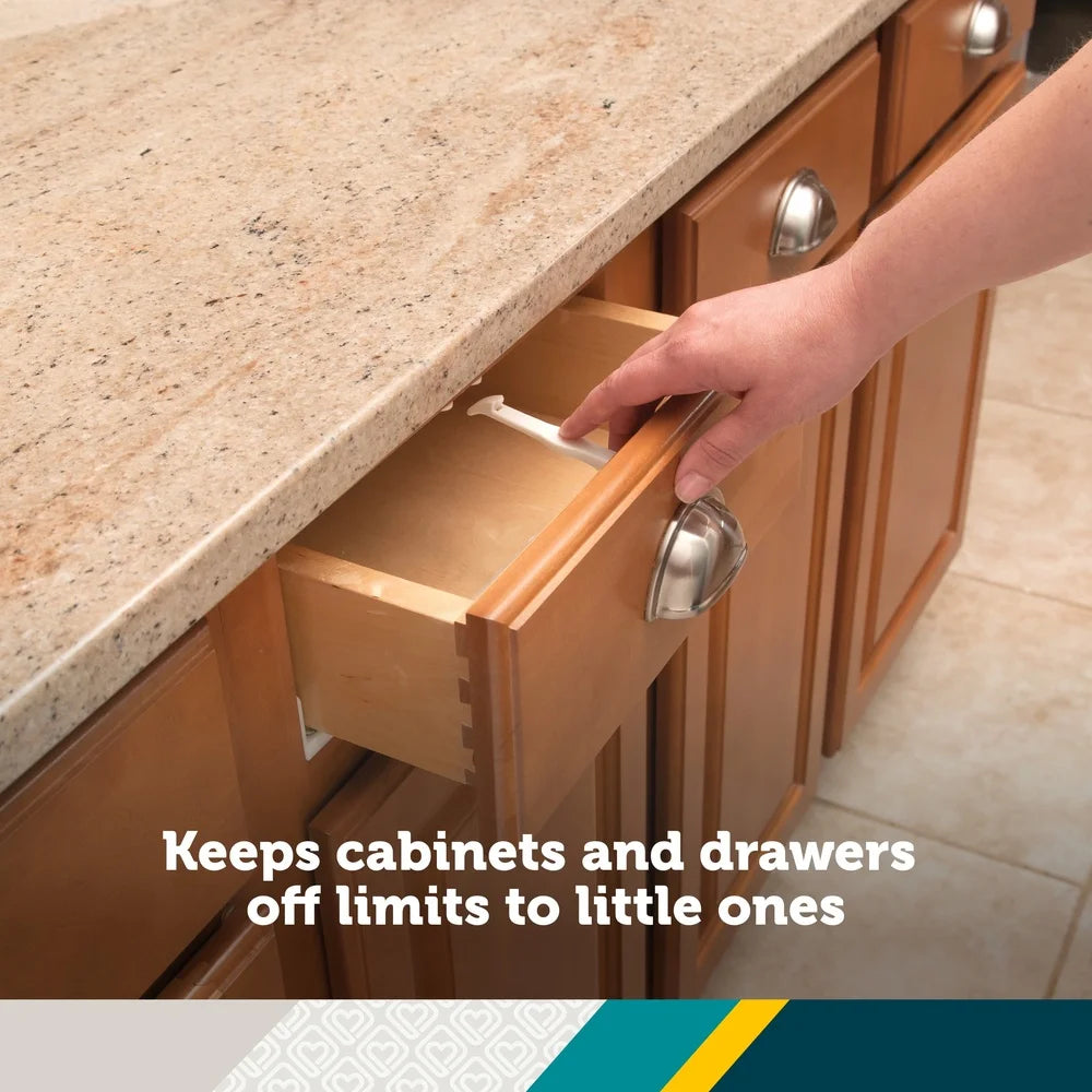 XMSJ 14 Pack Cabinet Drawer Latches For Safe Childproofing Homes - Safety First Gear 25