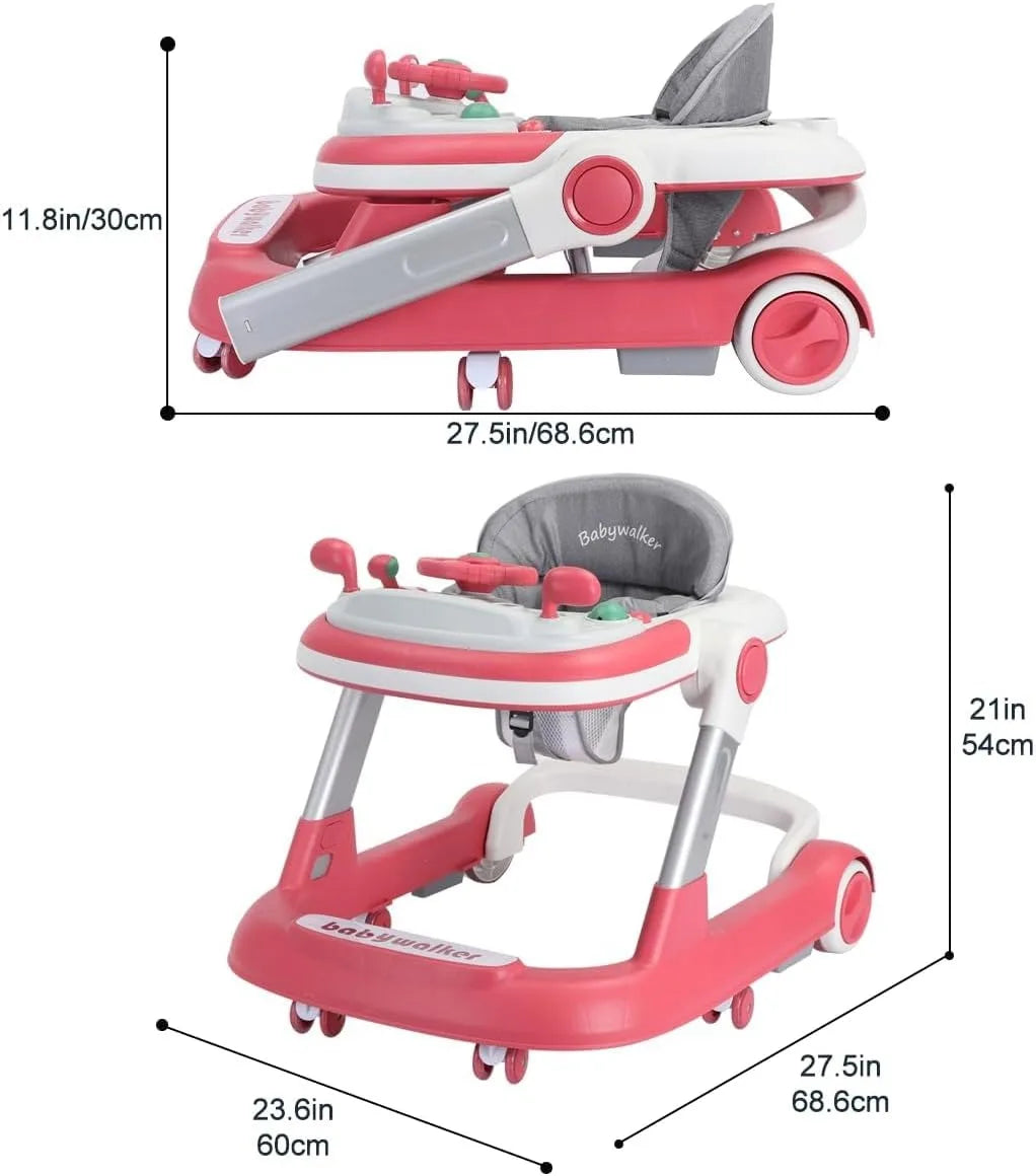 2 in 1 Baby Walker with Removable Feeding and Music Tray - Safety First Gear 25