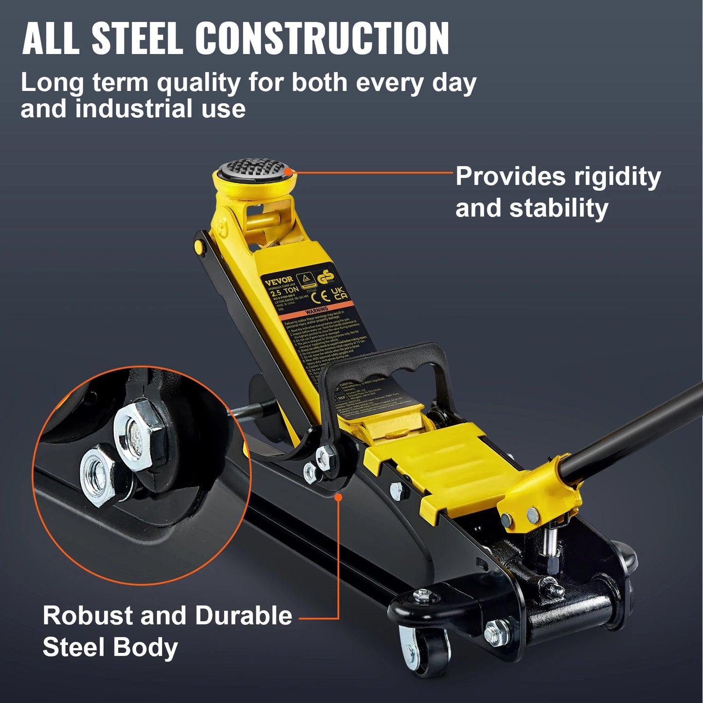 VEVOR 2.5T Floor Hydraulic Jack Pneumatic Low Profile