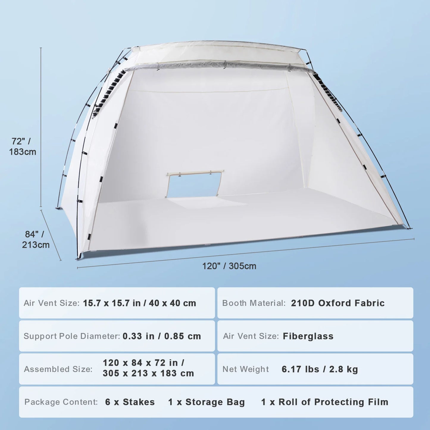 SucceBuy Portable Paint Booth Shelter Foldable Spray Painting Tent - Safety First Gear 25