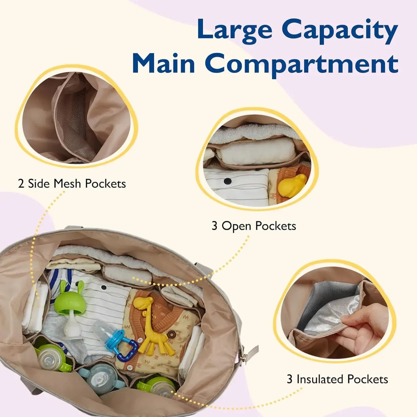 OUY Diaper Tote Bag Waterproof Hospital Bag Labor Delivery - Safety First Gear 25