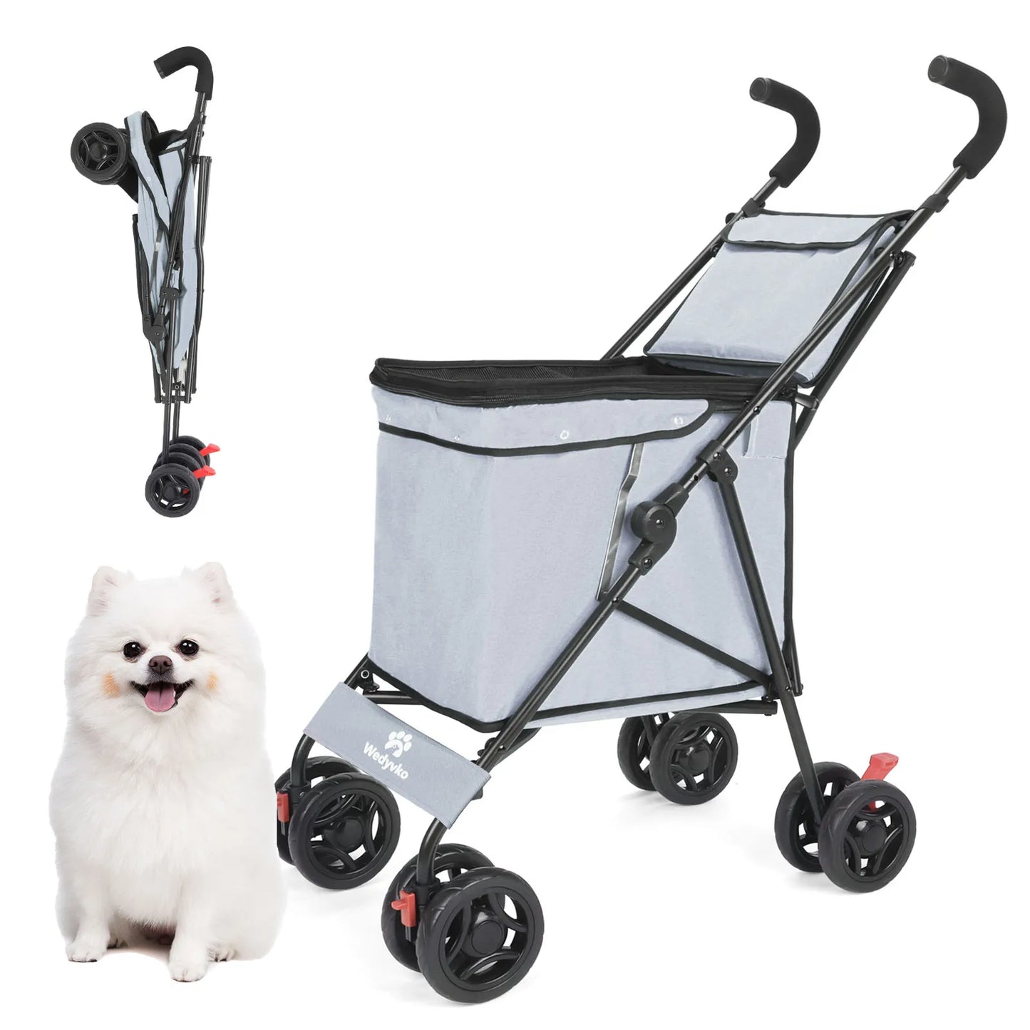 Pet Stroller for Dogs and Cats Travel Carrier with Wheels - Safety First Gear 25