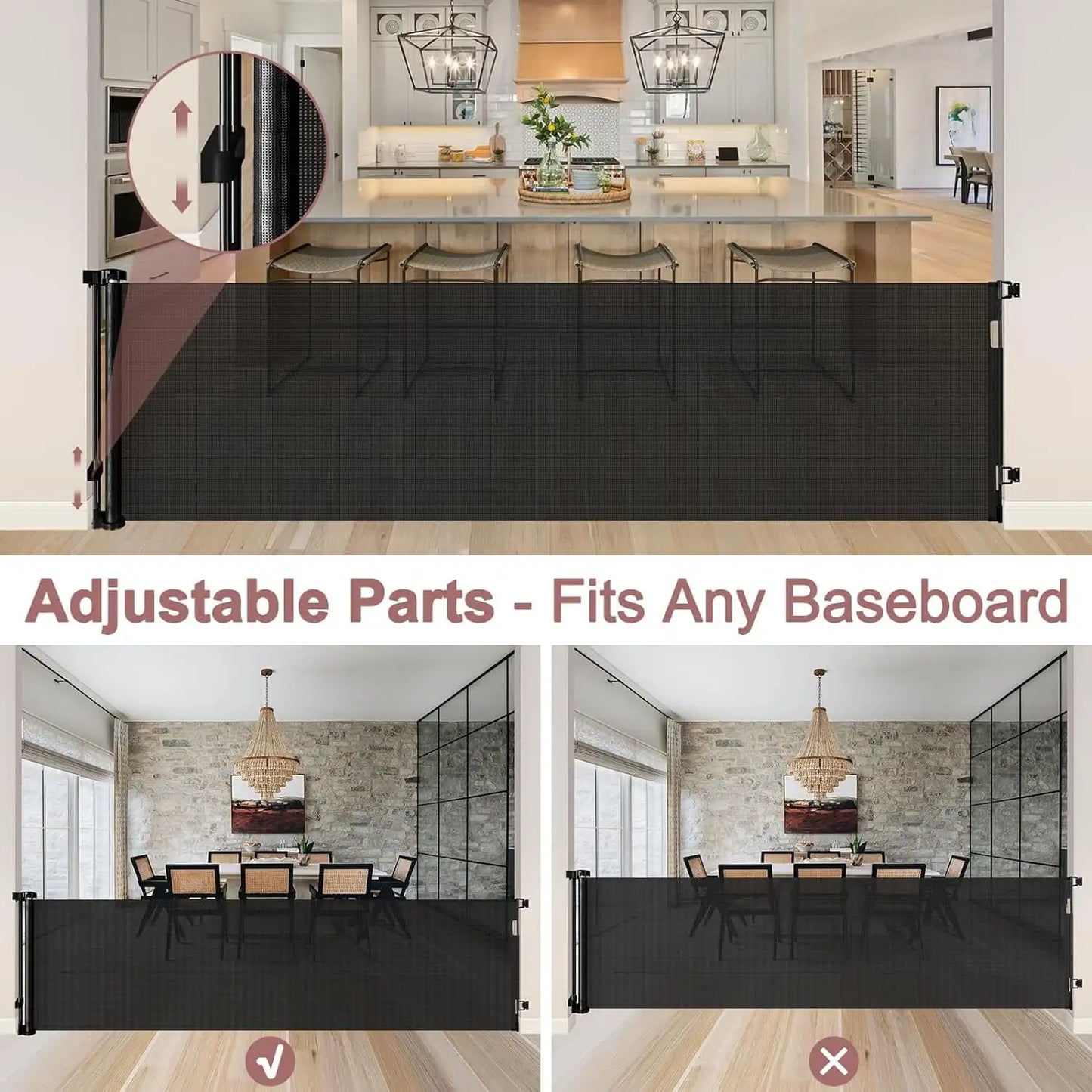 Retractable Baby Safety Gate For Stairs And Doorways