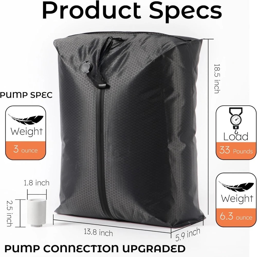 Travel Vacuum Bags with Wireless Pump for Easy Packing - Safety First Gear 25