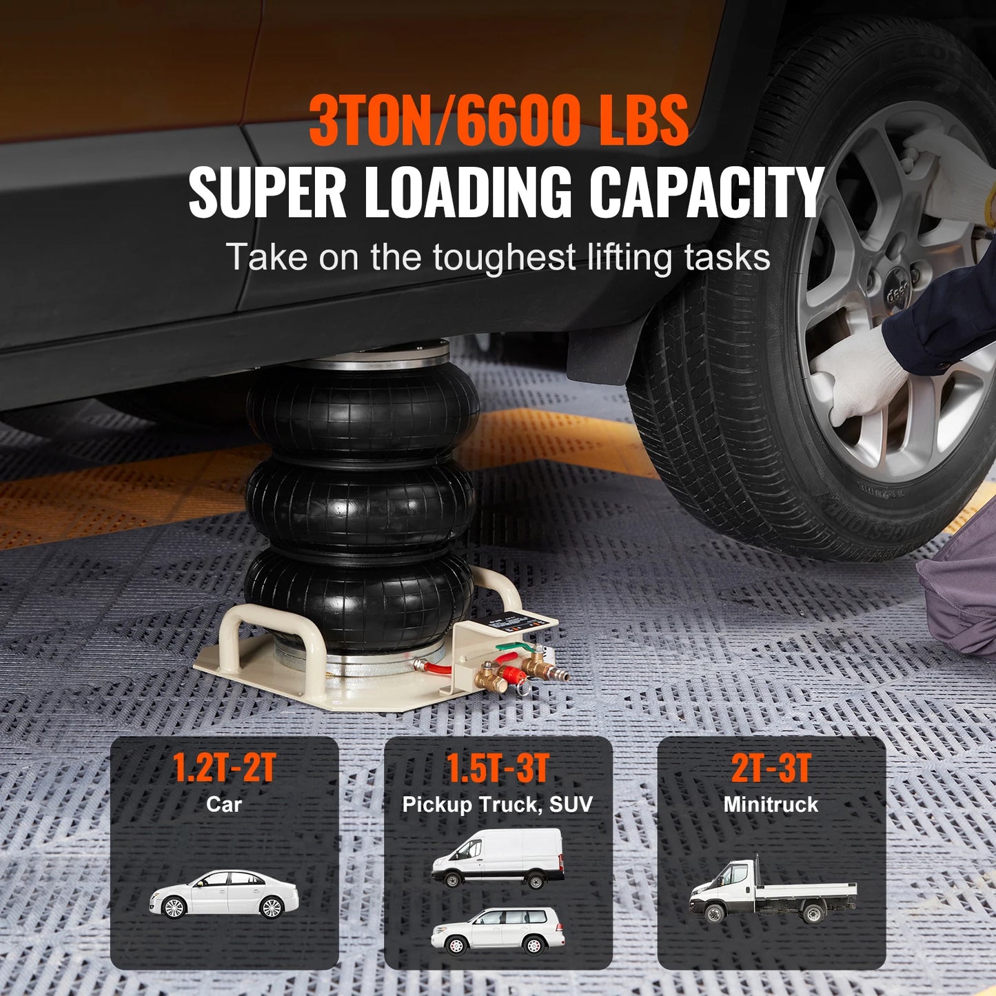 SucceBuy Pneumatic Air Bag Jack For Cars With Short Handle