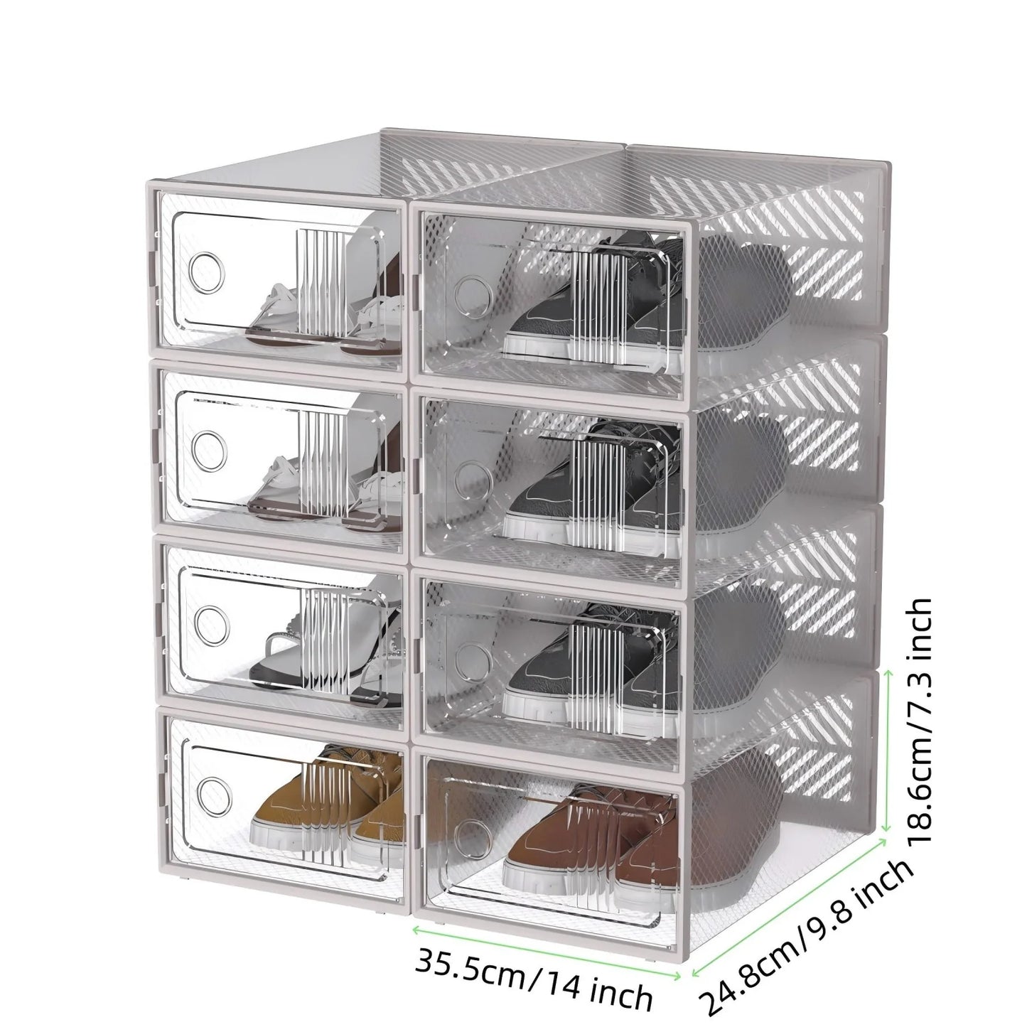 Transparent Shoe Storage Organizers Stackable Foldable Dustproof Cases - Safety First Gear 25