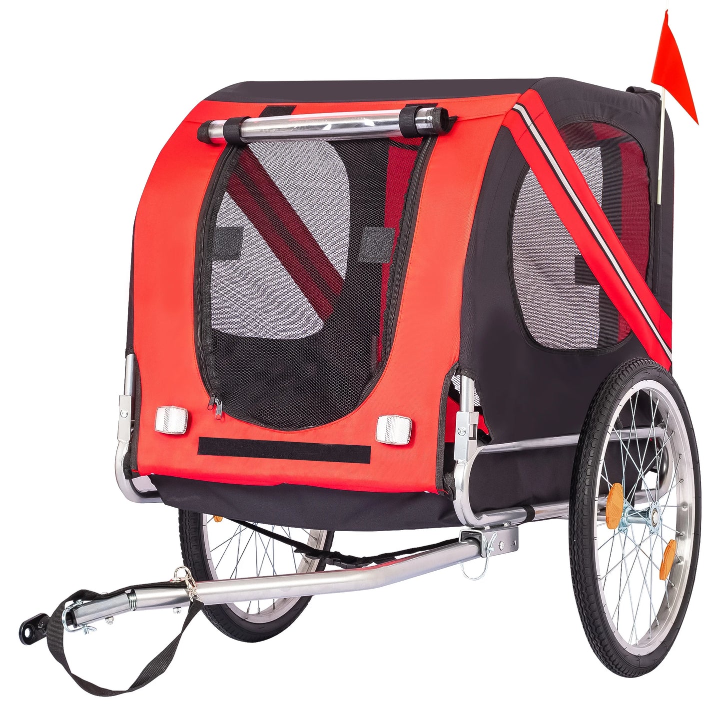 HiMISS Steel Dog Bike Trailer Universal Coupler Folding Pet Carrier