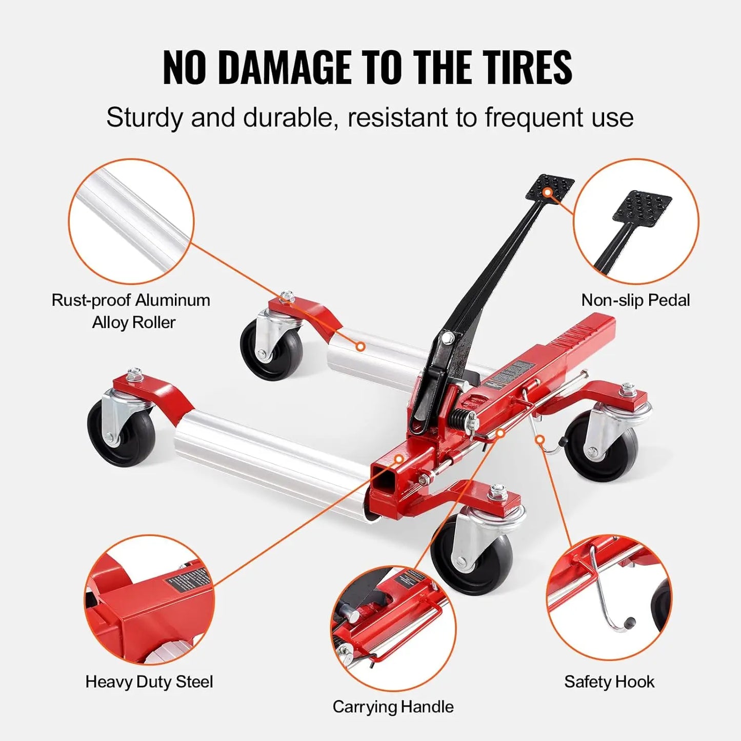 Heavy Duty Wheel Dolly 1500 LBS Capacity With Ratchet Pedal