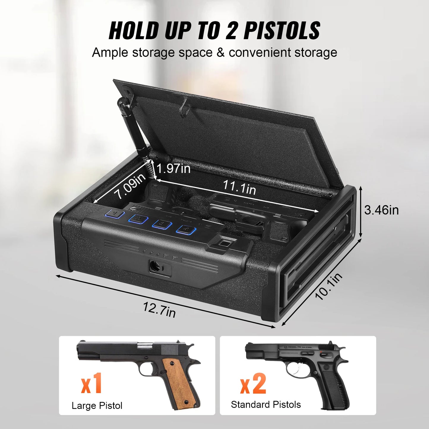 VEVOR Gun Safe Biometric 3 Way Quick Access Pistol Case
