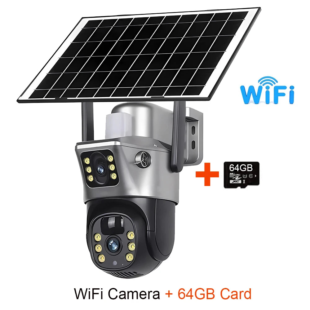 4G WiFi Solar Camera with Dual Lenses and Night Vision - Safety First Gear 25