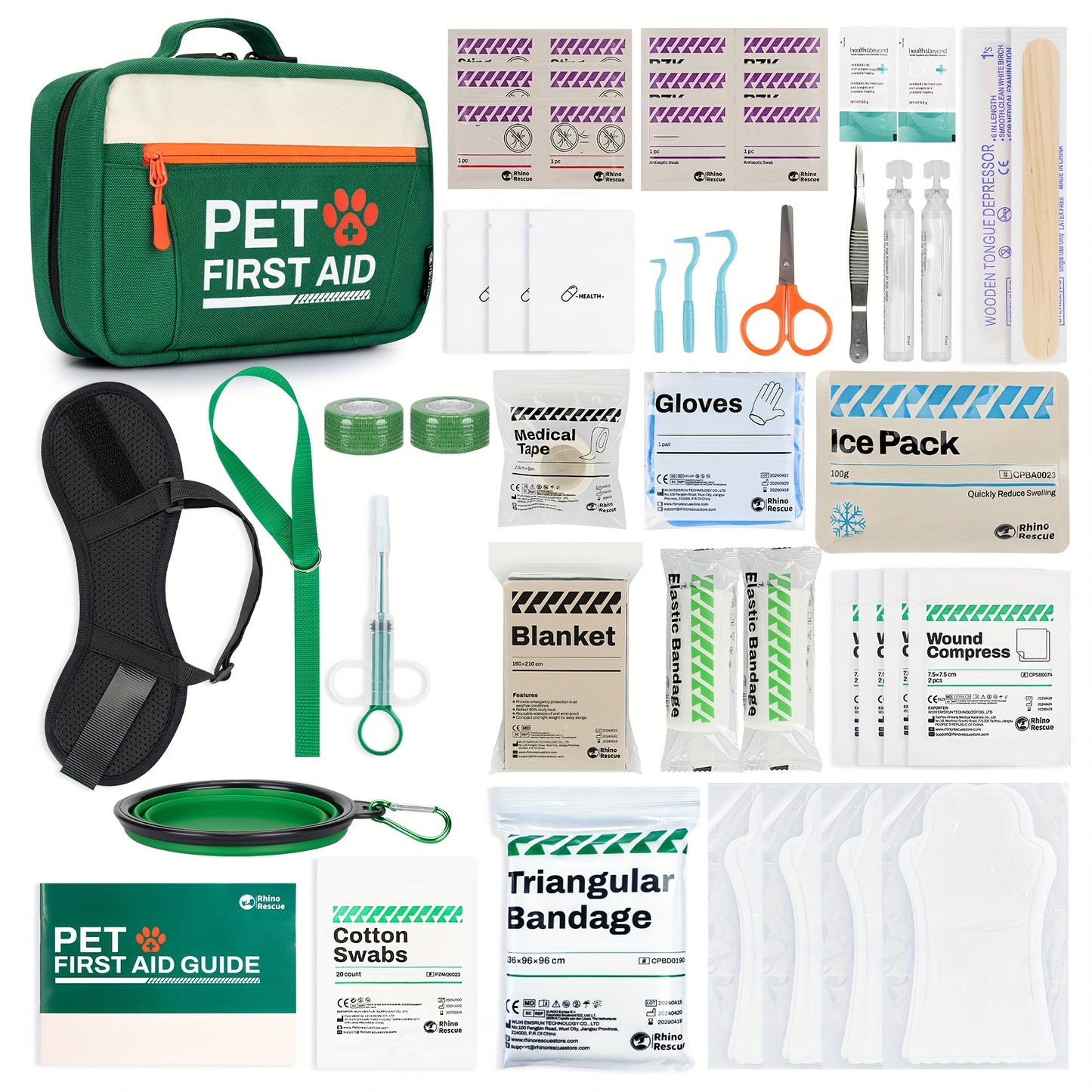 Rhino Rescue Pet First Aid Kit Emergency Supplies For Pets