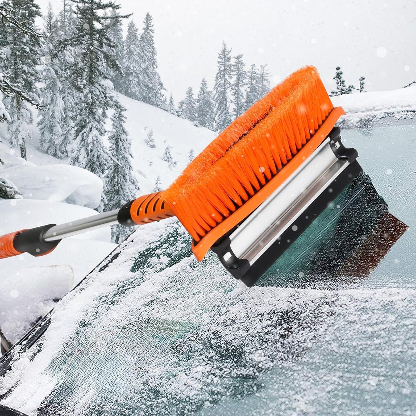 Vivicreate Extendable Snow Brush for Car Emergency Ice Scrapers Windshield Combo Kit 270 Degree Pivoting Head 5 in 1 Snow Removal Tool with Snow Shovel for Car Truck SUV Winter Car Kit - Safety First Gear 25