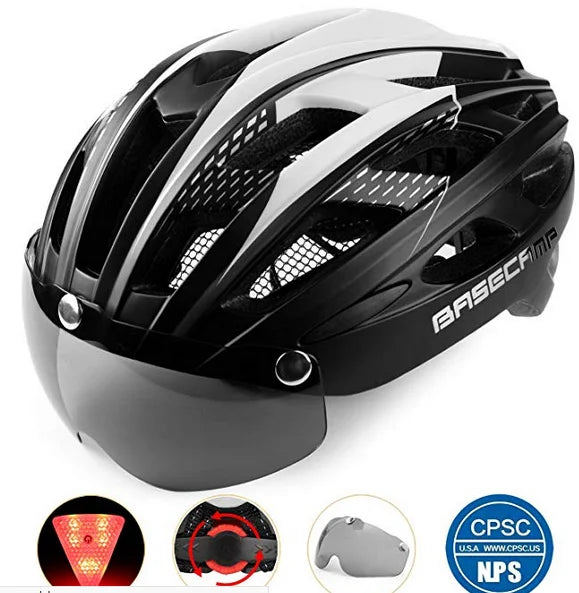 SHINMAX Unisex Bicycle Helmet With Glasses And Light - Safety First Gear 25