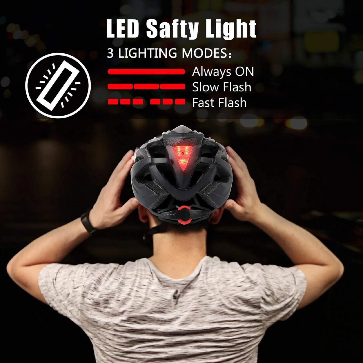 SHINMAX Unisex Bicycle Helmet With Glasses And Light - Safety First Gear 25