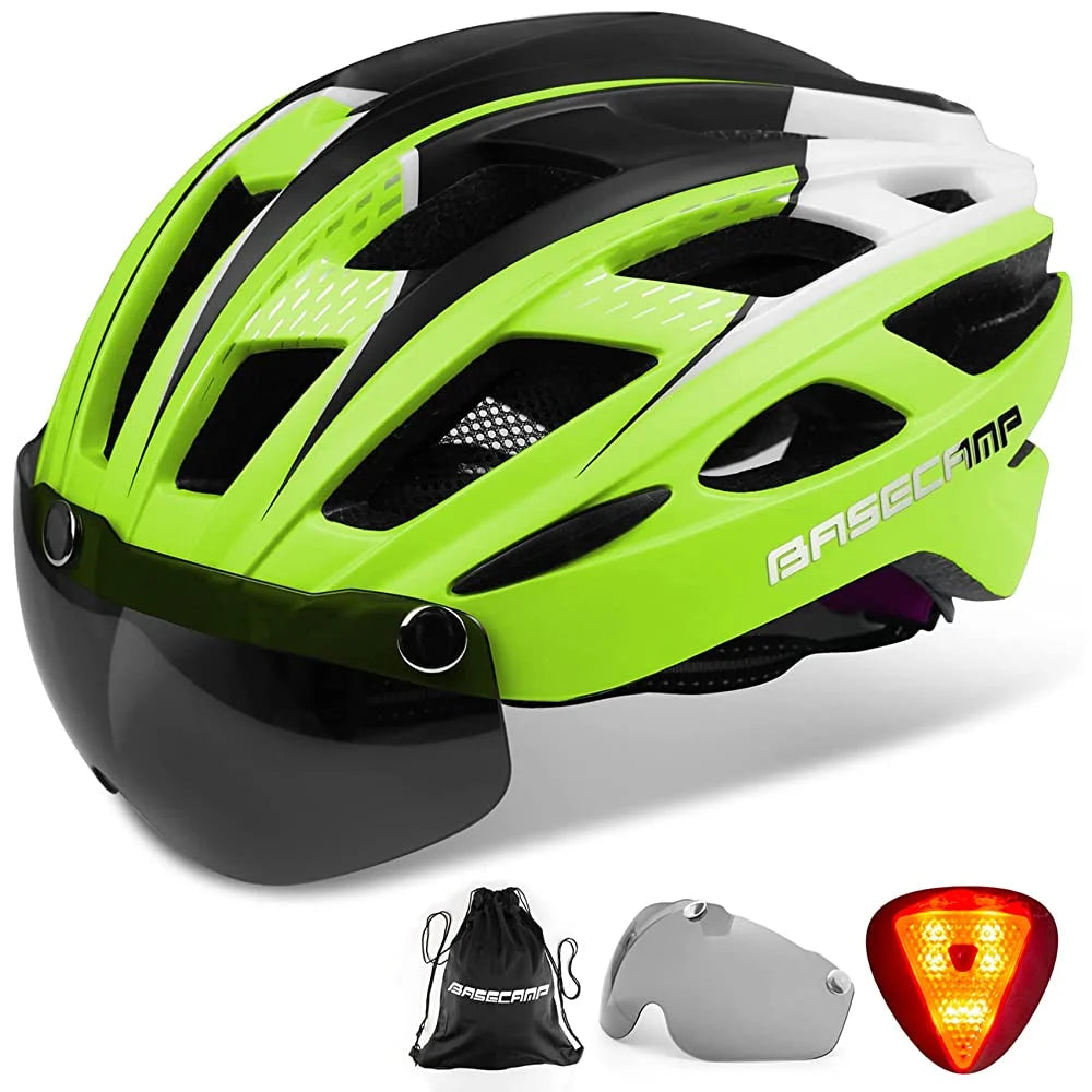 SHINMAX Unisex Bicycle Helmet With Glasses And Light - Safety First Gear 25