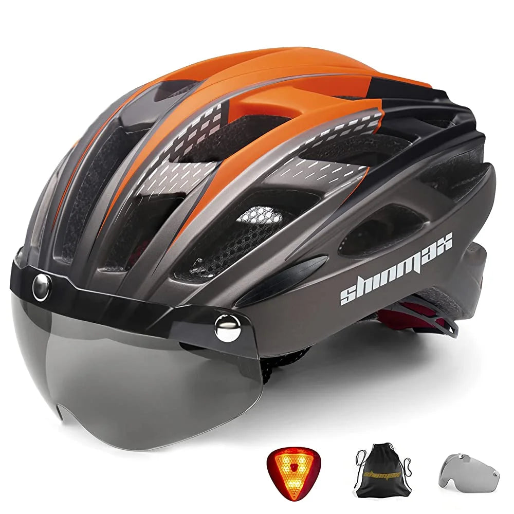 SHINMAX Unisex Bicycle Helmet With Glasses And Light - Safety First Gear 25
