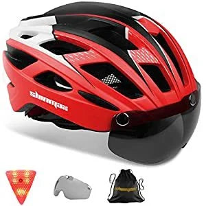 SHINMAX Unisex Bicycle Helmet With Glasses And Light - Safety First Gear 25