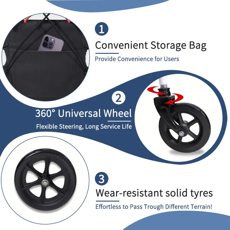 CvitalelPersd Lightweight Folding Wheelchair For Travel And Seniors