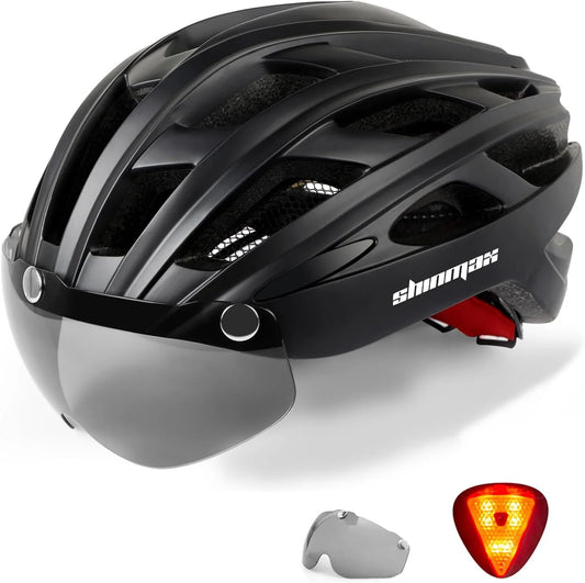 SHINMAX Unisex Bicycle Helmet With Glasses And Light - Safety First Gear 25