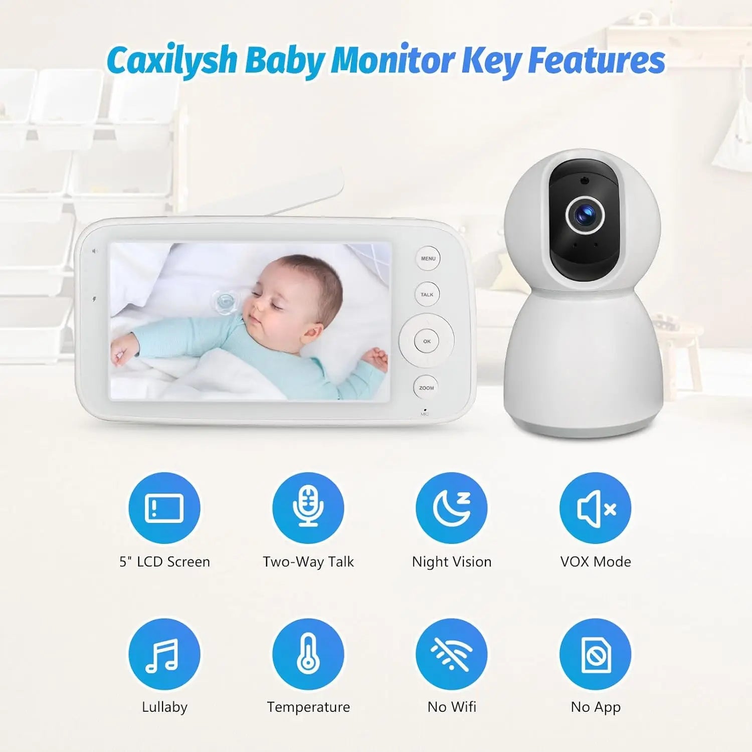 Baby Monitor Camera with 5 Inch Screen and Night Vision - Safety First Gear 25